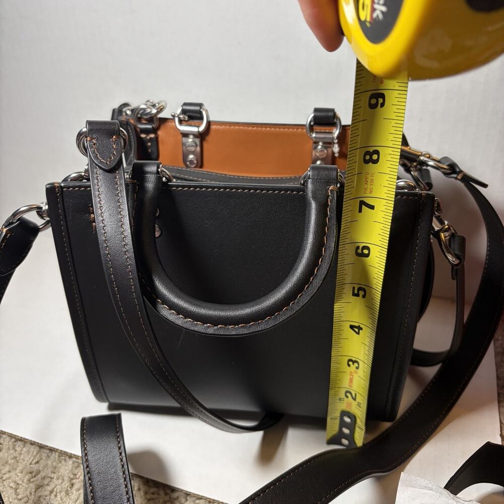 Coach Rogue 20 Black Glovetanned Leather Satchel Top Handle W/ Tags & Dust Bag - Picture 13 of 14